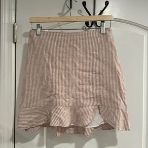 Abercrombie women’s beige tan and white stripe mini skirt size S